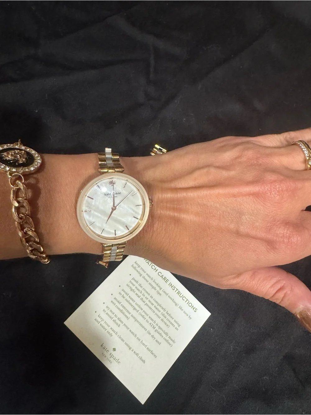 kate spade Gold and White Ladies Bracelet Watch
